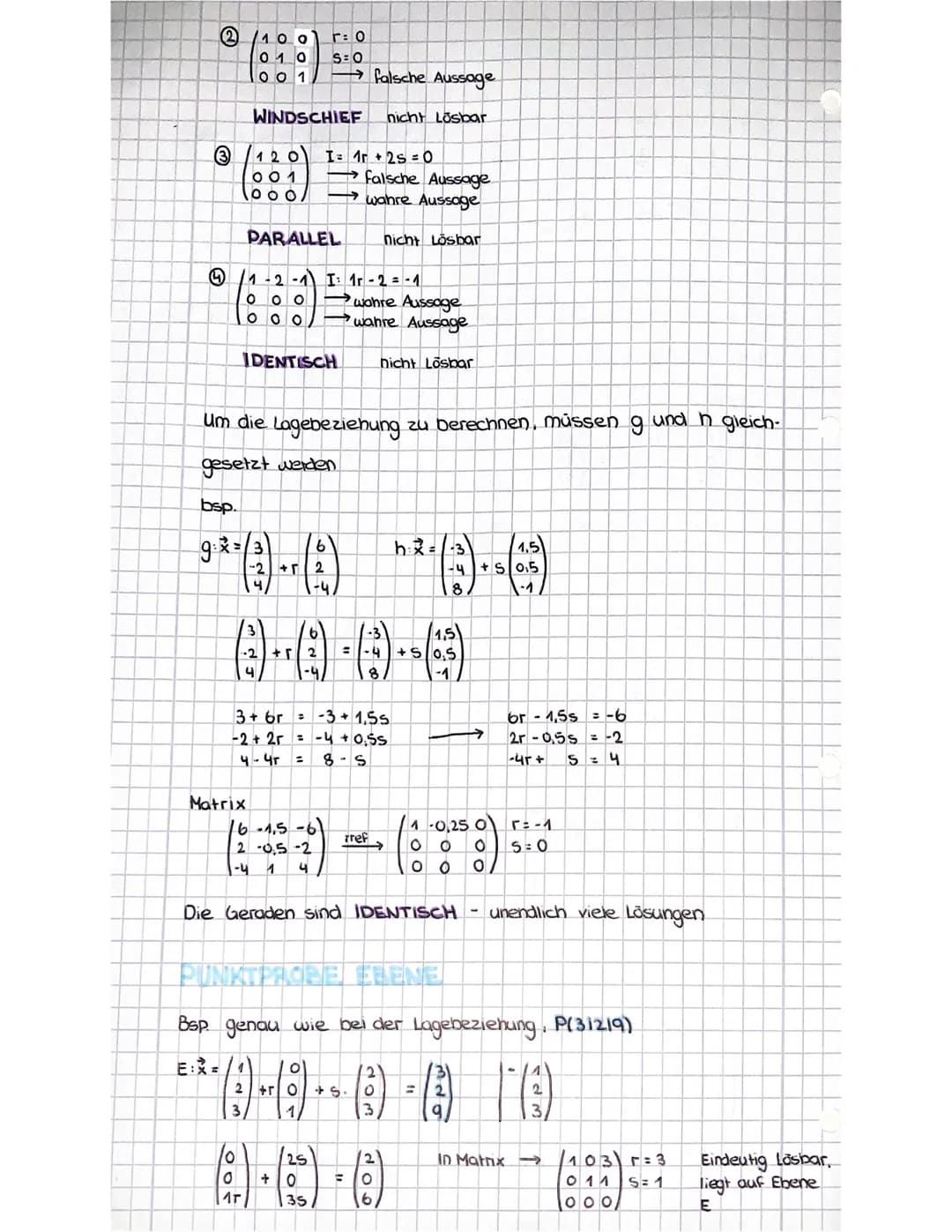 i
Mathematik
PARAMETERGLEICHUNG
GERADE
9x = a + + u
Suome
Stützvektor Richtungsvektor
Parameter
PUNKTPROBE GERADE!
Ein Punkt liegt auf Gerad