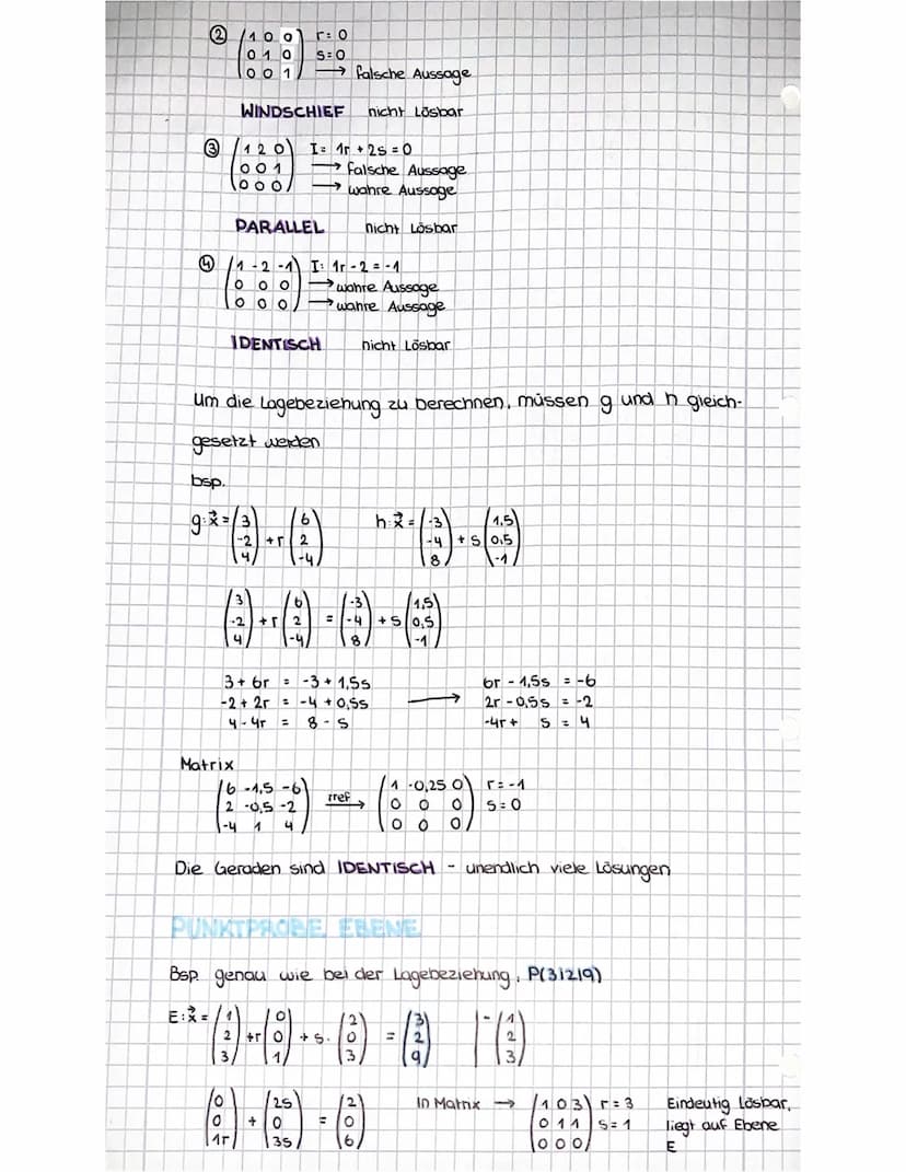 i
Mathematik
PARAMETERGLEICHUNG
GERADE
9x = a + + u
Suome
Stützvektor Richtungsvektor
Parameter
PUNKTPROBE GERADE!
Ein Punkt liegt auf Gerad