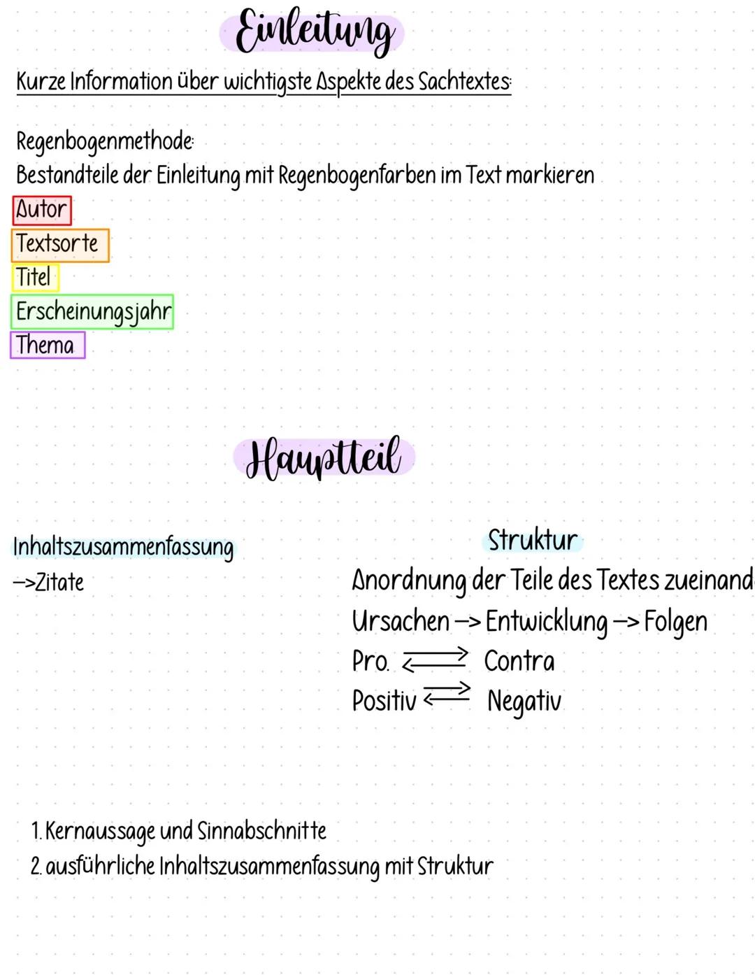Hauptteil
1. sprachliche Gestaltung
2Autorintation
sprachliche Gestaltung
•Stilmittel finden
•nicht nur auflisten
Zusammenhang zu
Inhalt und