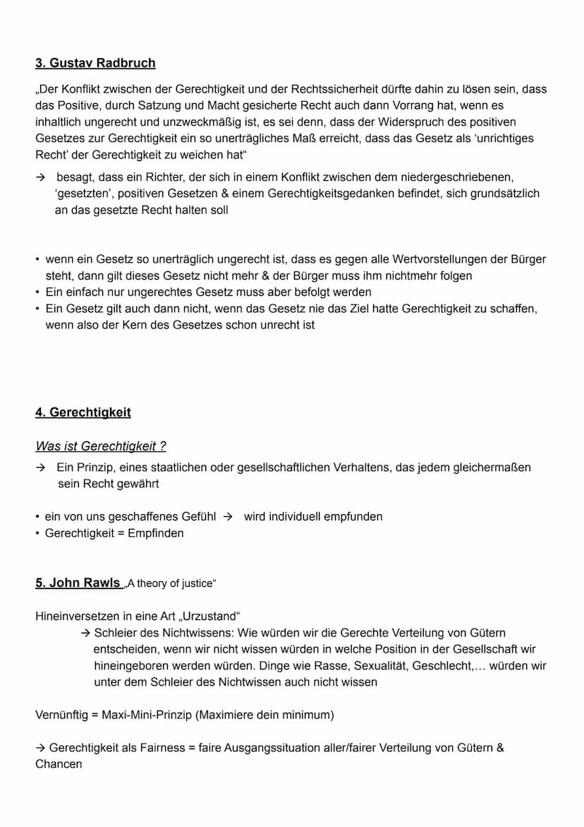 Ethik Klausur Q12.1
1. Widerstand
2. Recht
3. Gerechtigkeit
4. John Rawls
5. Radbruch'sche Formel
6. Kommunitarismus
7. Straftheorien & Stra