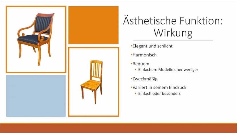 Biedermeier
STUHLDESIGN
YA
MAS
S
Von Helen, Anna, Lena & Lara Inhalt
Zeitepoche
Praktische Funktion
• Funktion
• Materialien
Ästhetische Fun