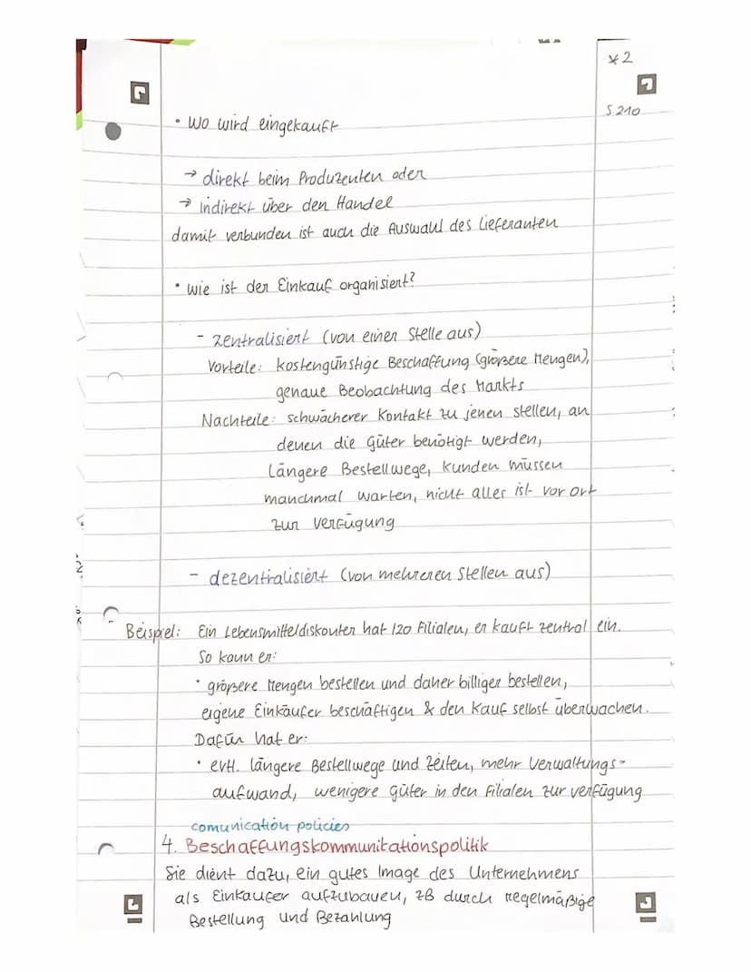 Beschaffungsplanung
- Schafff Voraussetzung, sodass die Beschaffung
durchgeführt werden kann.
0
• Beschaffungsmarketing
Beschaffungspunzipie