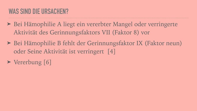 BLUTERKRANKHEIT
HAMOPHILIE
0
a INHALT
Was ist Hämophilie?
Was sind die Ursachen?
➤ Was sind die Symptome?
Wie Häufig ist die Krankheit? WAS 