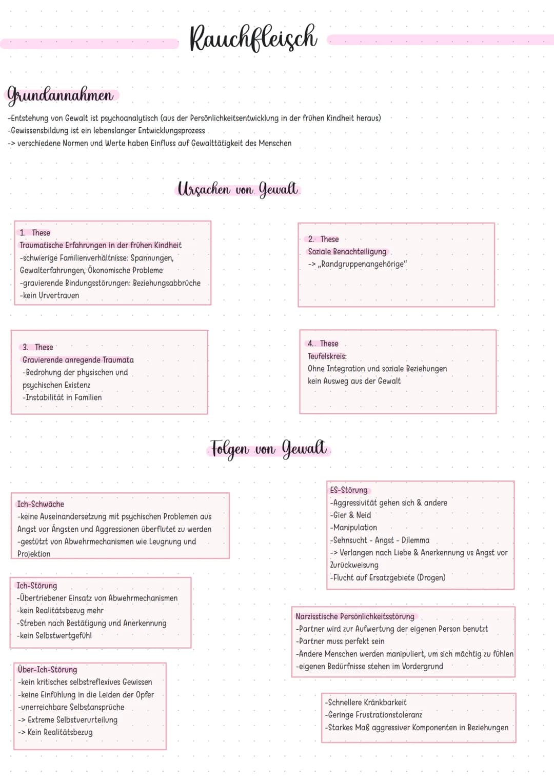 Grundannahmen
-Entstehung von Gewalt ist psychoanalytisch (aus der Persönlichkeitsentwicklung in der frühen Kindheit heraus)
-Gewissensbildu
