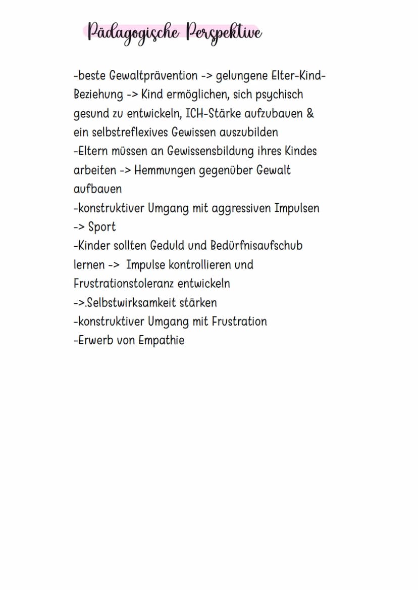 Grundannahmen
-Entstehung von Gewalt ist psychoanalytisch (aus der Persönlichkeitsentwicklung in der frühen Kindheit heraus)
-Gewissensbildu