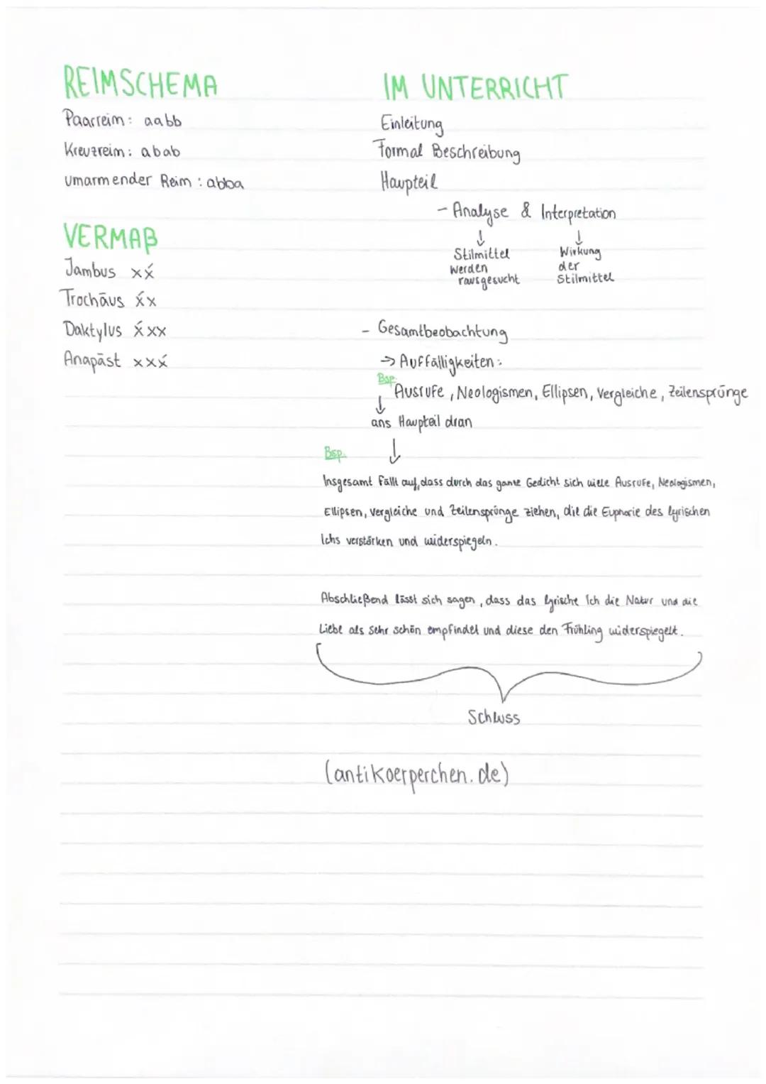 # DEUTSCH
LERNZETTEL GEDICHTANALYSE

4. Einleitung
Einleitungssatz

2. Μαυρέει
Inhaltsangabe, Analyse, Interpretation

3. Schluss
Bewertung
