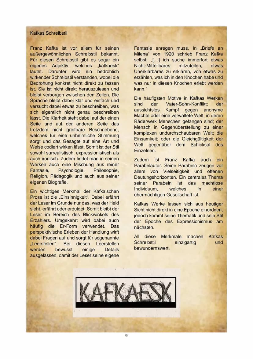 Literaturwelten
Juniheft
3. Juni 2004
Autor des Monats: Franz Kafka Inhaltsverzeichnis
Kafka im Überblick.
Biografie Franz Kafka...
Intervie