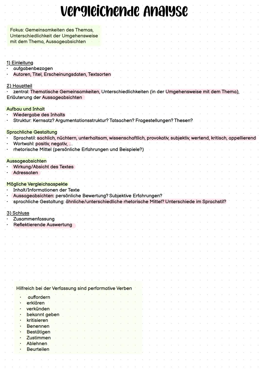 1) Einleitung
Fokus: Gemeinsamkeiten des Themas,
Unterschiedlichkeit der Umgehensweise
mit dem Thema, Aussageabsichten
aufgabenbezogen
Autor