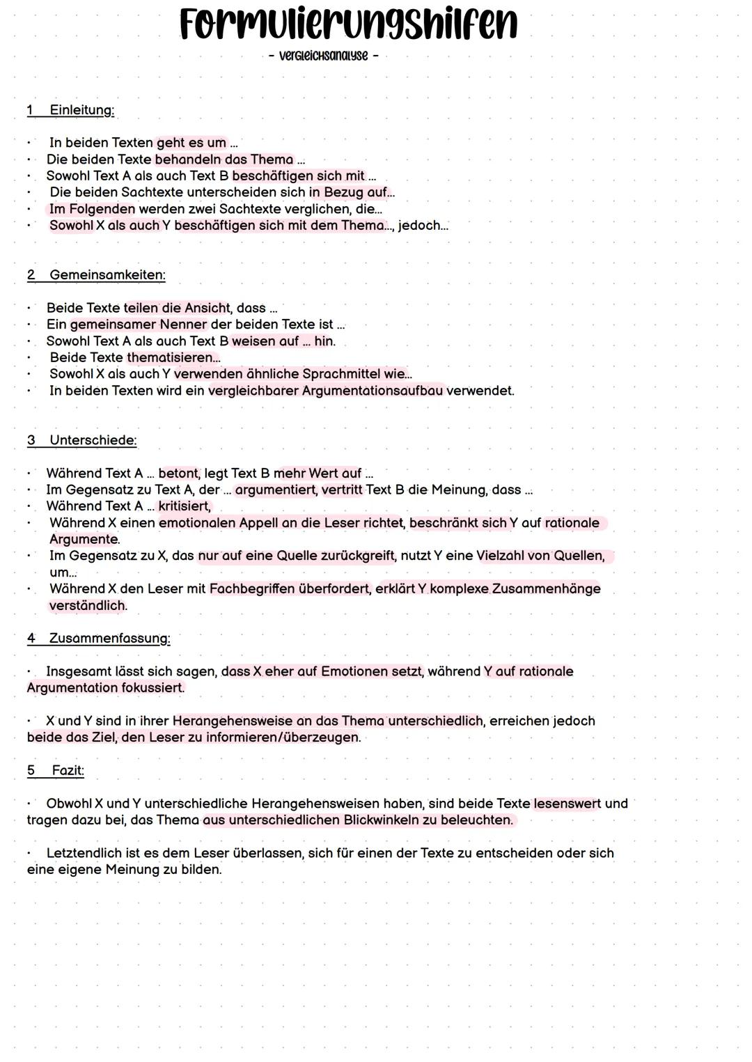 1) Einleitung
Fokus: Gemeinsamkeiten des Themas,
Unterschiedlichkeit der Umgehensweise
mit dem Thema, Aussageabsichten
aufgabenbezogen
Autor