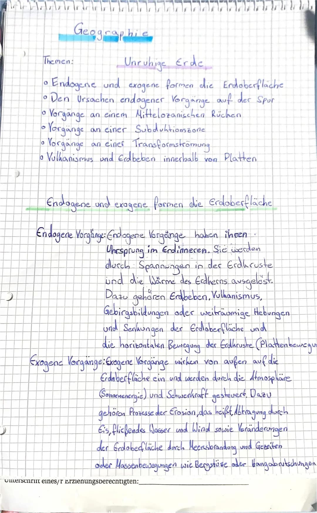 endogene und exogene Vorgänge 