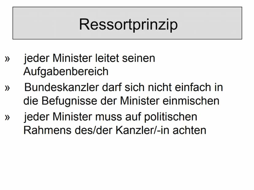 Bundesregierung
Die
Bundesregierung Inhaltsverzeichnis
1. Beschreibung
2. Geschichte
3. Arbeitsprinzipien
(Kanzlerprinzip, Kollegialprinzip,
