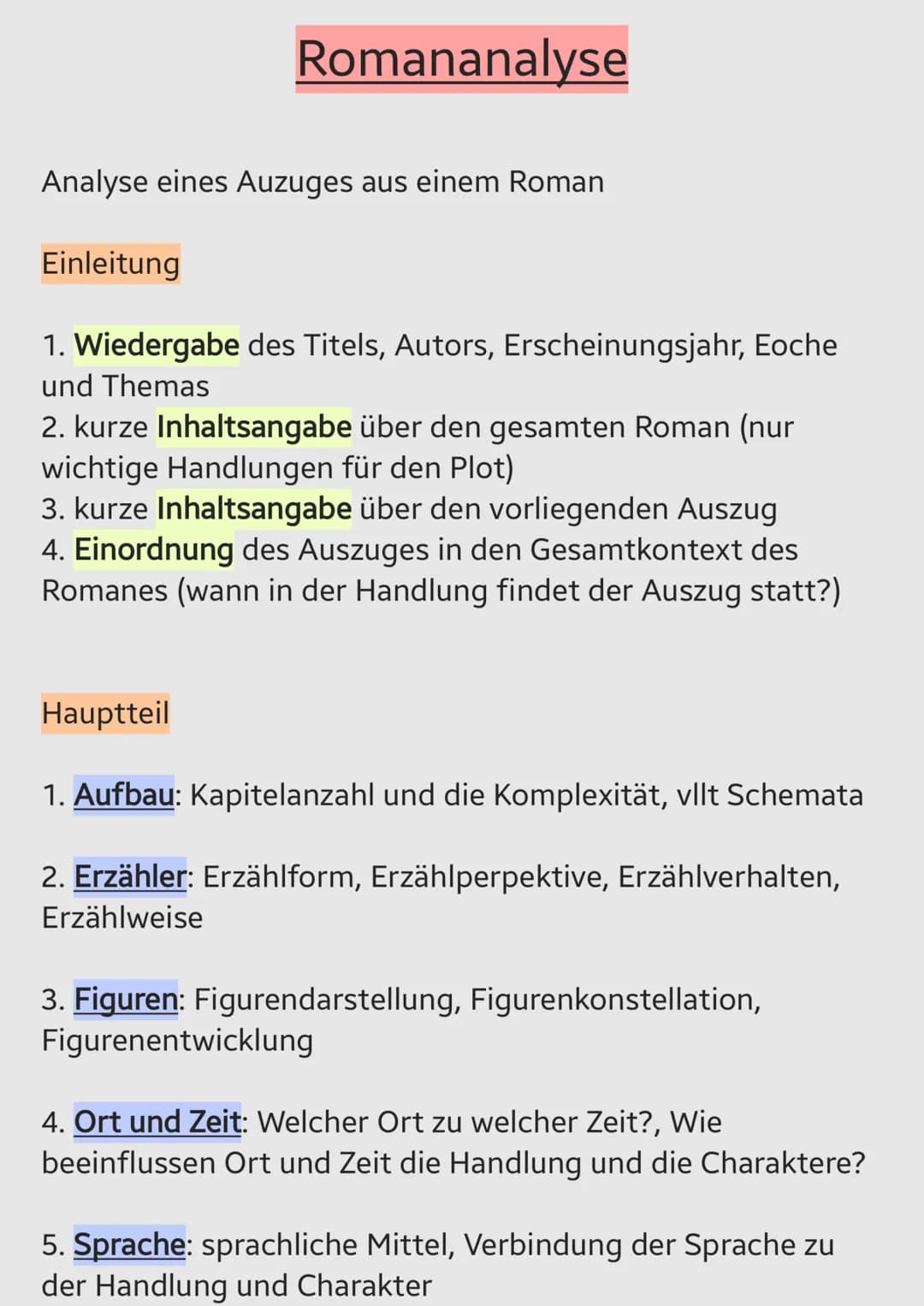 Romananalyse
Analyse eines Auzuges aus einem Roman
Einleitung
1. Wiedergabe des Titels, Autors, Erscheinungsjahr, Eoche
und Themas
2. kurze 