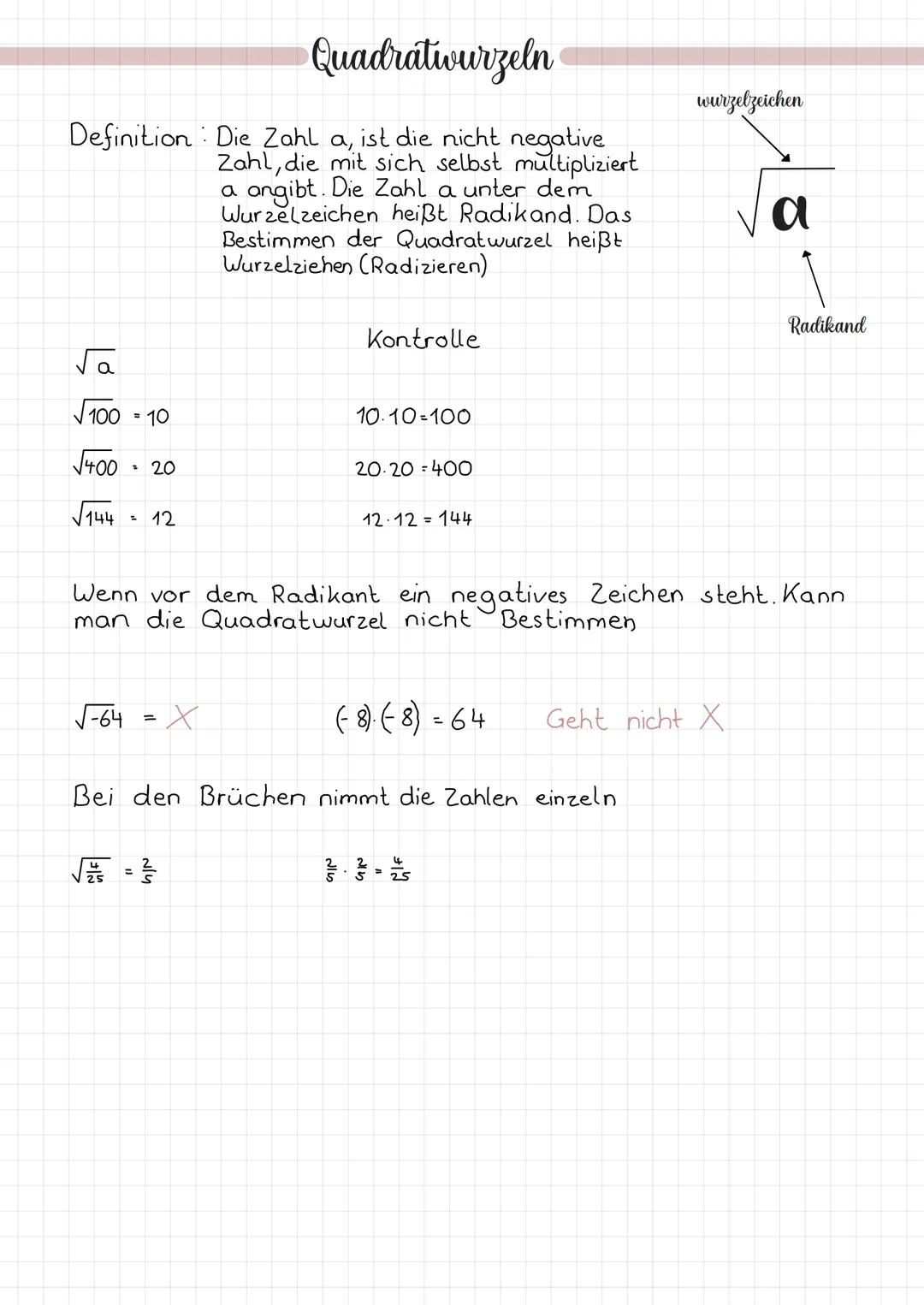 Quadratwurzeln leicht erklärt