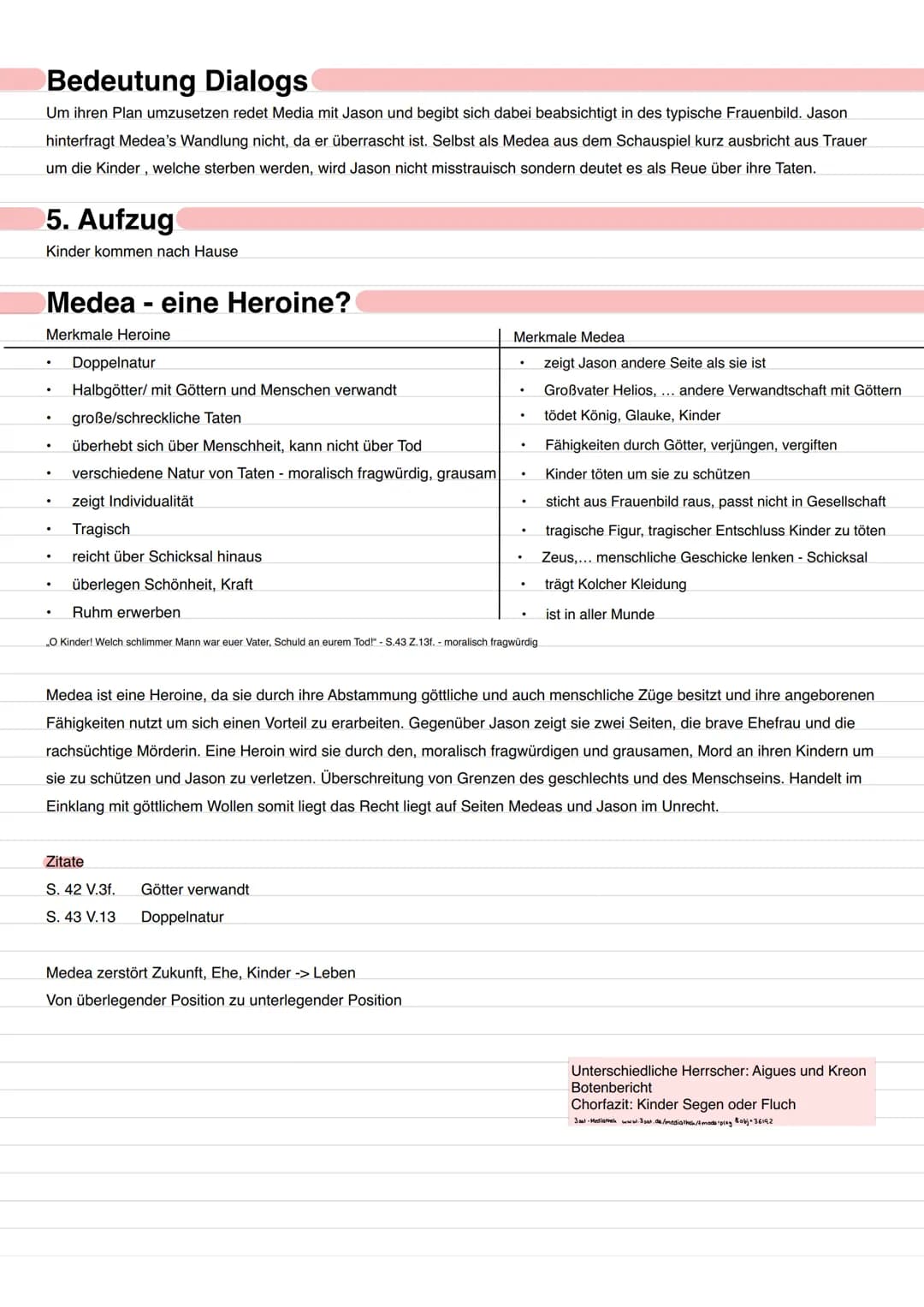  Stoff und Motive
. Medea Stoff
Motiv der Rache (Motiv kleinstes inhaltliche Element eines Werkes)
Ein griechisches Drama von Euripides
„Man