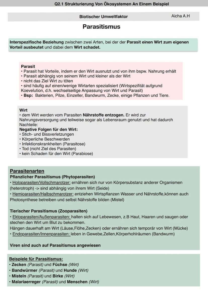 Q2.1 Strukturierung Von Ökosystemen An Einem Beispiel
Definition:
Biotischer Umweltfaktor
Definition:
• alle belebten Teile des Ökosystems, 