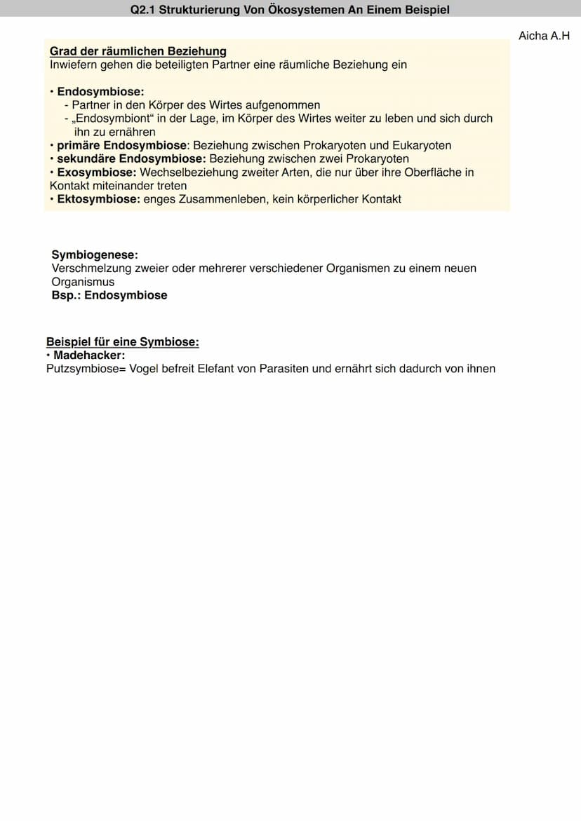 Q2.1 Strukturierung Von Ökosystemen An Einem Beispiel
Definition:
Biotischer Umweltfaktor
Definition:
• alle belebten Teile des Ökosystems, 