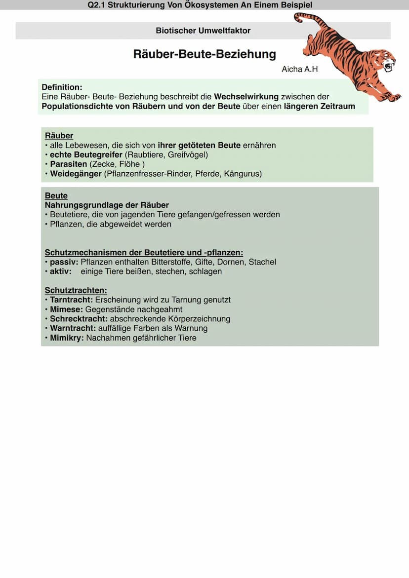 Q2.1 Strukturierung Von Ökosystemen An Einem Beispiel
Definition:
Biotischer Umweltfaktor
Definition:
• alle belebten Teile des Ökosystems, 