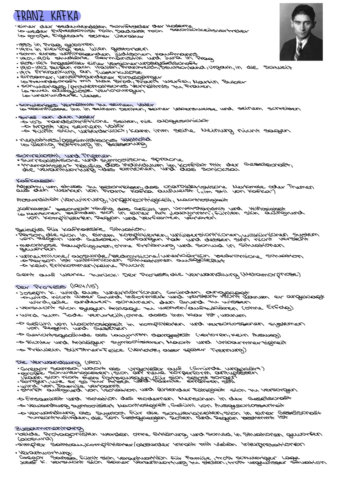 FRANZ KAFKA
einer der bedeutendsten Schriftsteller der Mode
I weder Expressionist noch Dadaist noch
4 grове Eigenart seiner literatu
1883 in