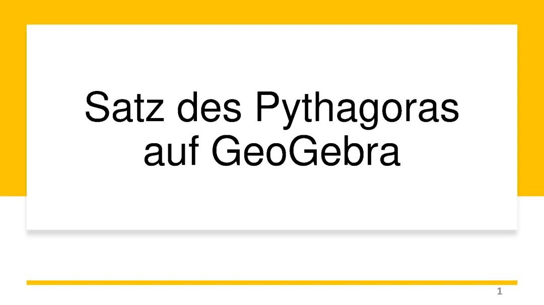 Satz des pythagoras auf GeoGebra
