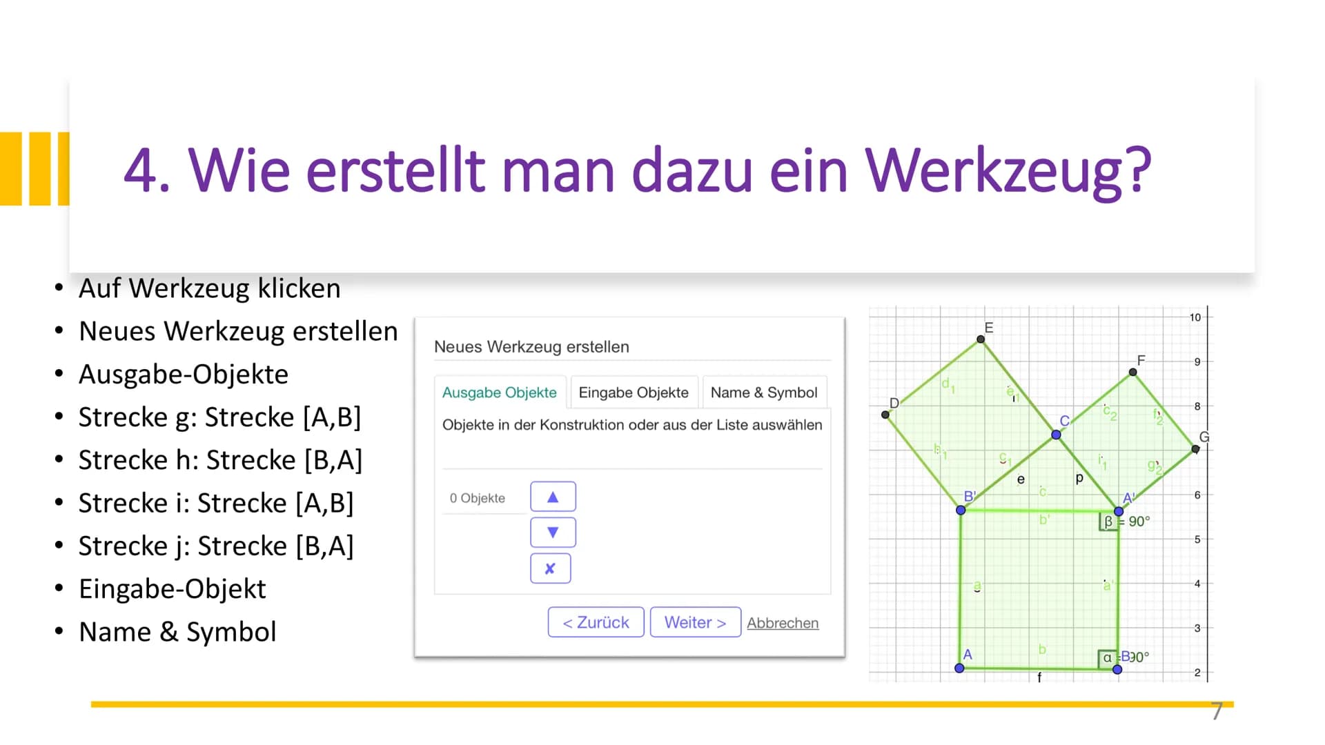 Satz des Pythagoras
auf GeoGebra
1 Inhaltsverzeichnis
Was ist der Satz des Pythagoras und was sind die Bedingungen?
• Wie erstellt man ein d