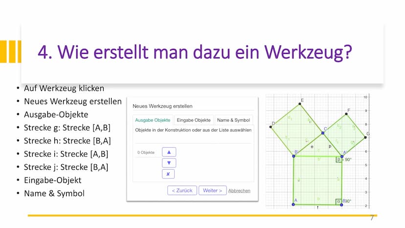 Satz des Pythagoras
auf GeoGebra
1 Inhaltsverzeichnis
Was ist der Satz des Pythagoras und was sind die Bedingungen?
• Wie erstellt man ein d