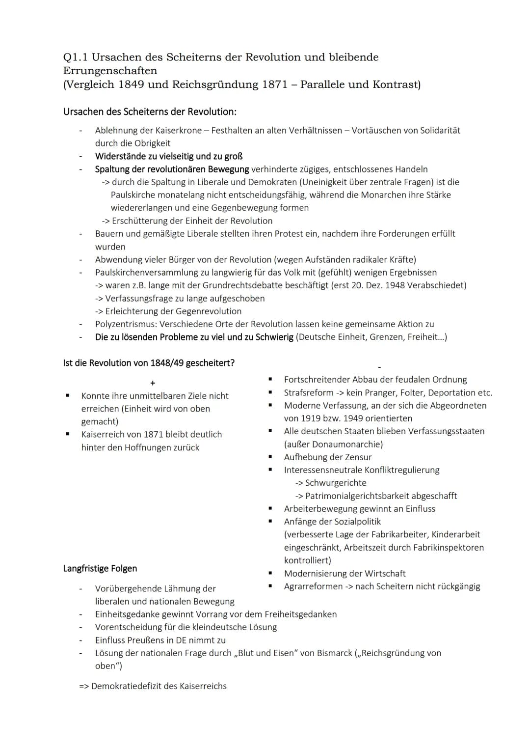 Q1.1 Entstehung, Entwicklung und Unterdrückung der liberal-nationalen
Bewegung im europäischen Kontext (1813/15-1848)
Auswirkung der Napoleo