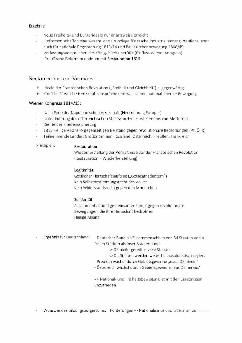 Q1.1 Entstehung, Entwicklung und Unterdrückung der liberal-nationalen
Bewegung im europäischen Kontext (1813/15-1848)
Auswirkung der Napoleo