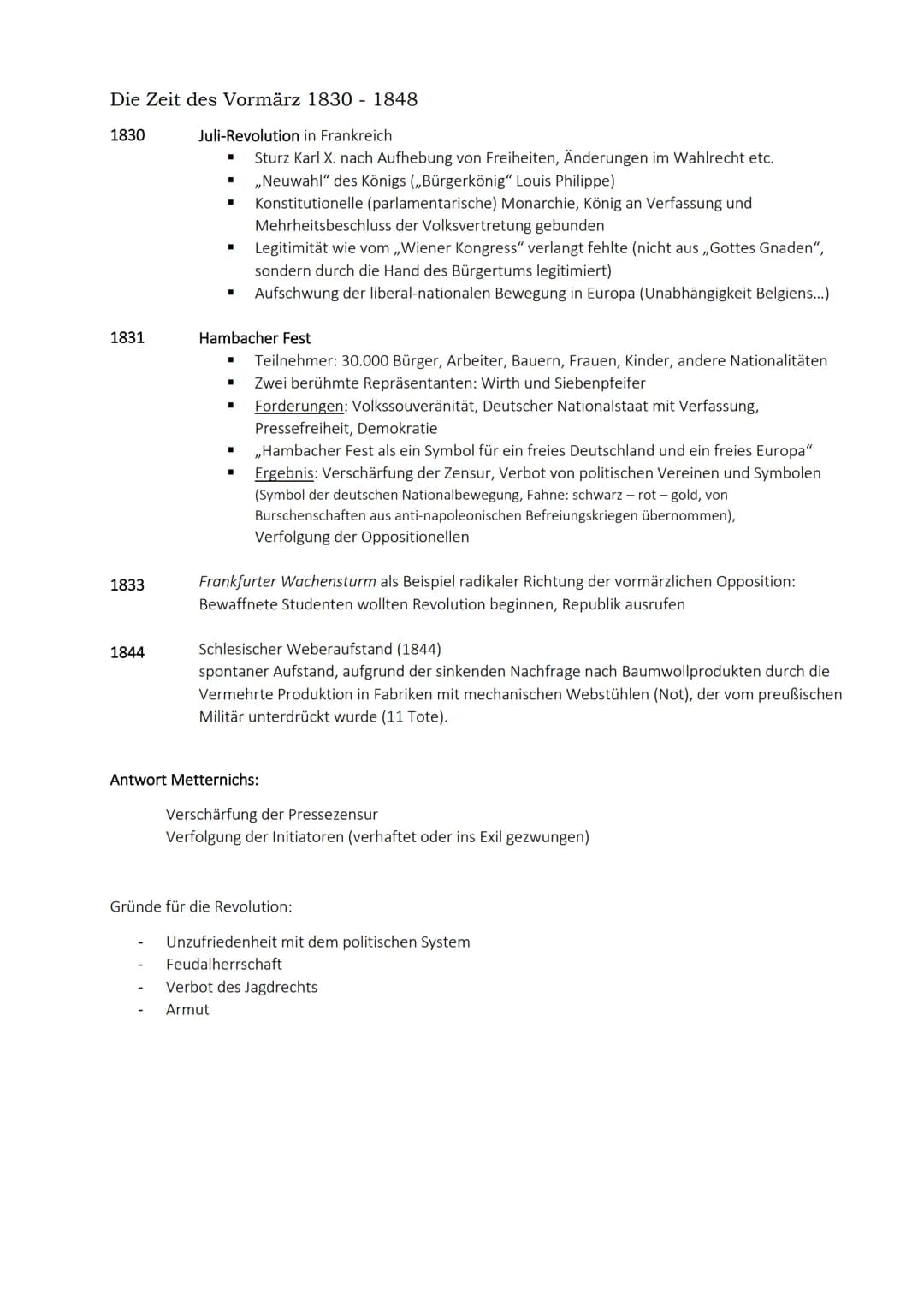 Q1.1 Entstehung, Entwicklung und Unterdrückung der liberal-nationalen
Bewegung im europäischen Kontext (1813/15-1848)
Auswirkung der Napoleo