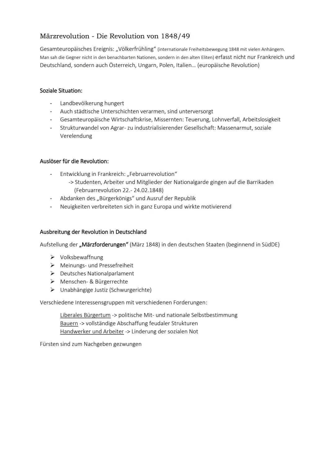 Q1.1 Entstehung, Entwicklung und Unterdrückung der liberal-nationalen
Bewegung im europäischen Kontext (1813/15-1848)
Auswirkung der Napoleo