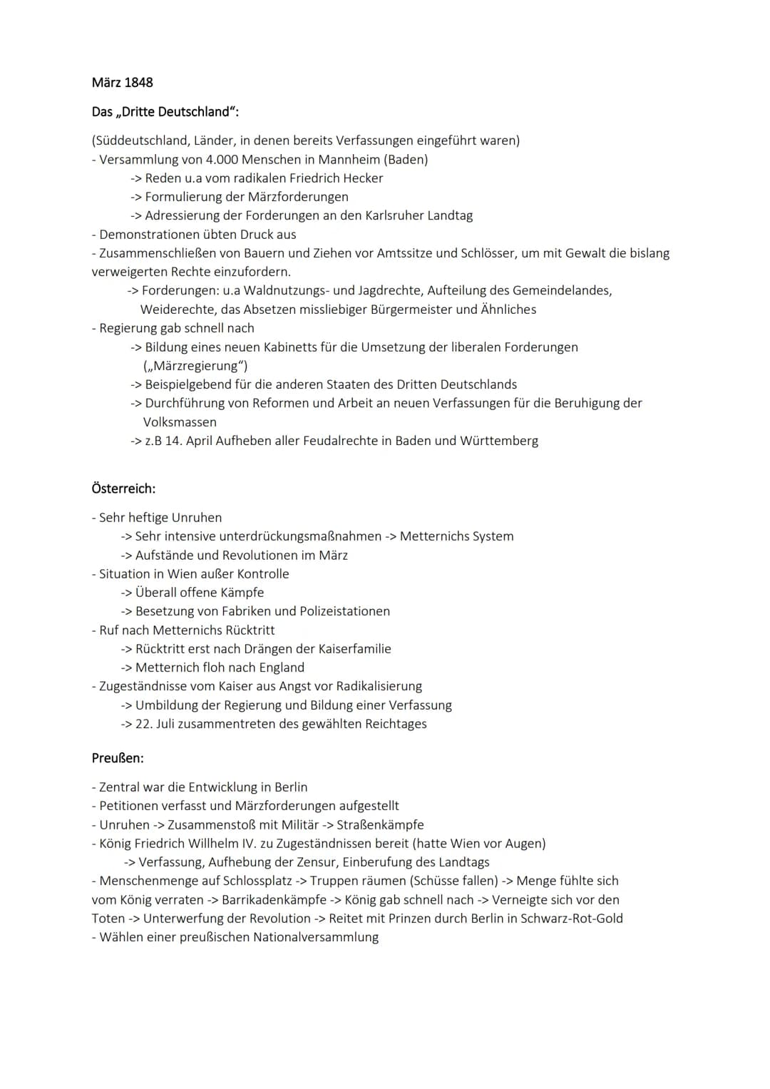 Q1.1 Entstehung, Entwicklung und Unterdrückung der liberal-nationalen
Bewegung im europäischen Kontext (1813/15-1848)
Auswirkung der Napoleo