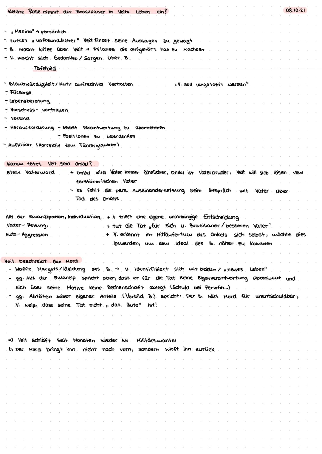 Welche Rolle nimmt der Brasilianer in Veits Leben ein?
"Menino" persönlich
zuerst "unfreundlicher" Veit findet seine Aussagen zu gewagt
- B.