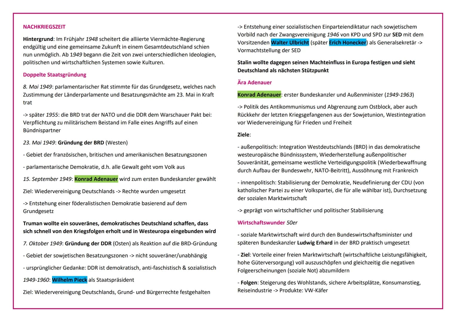 NACHKRIEGSZEIT
Hintergrund: Im Frühjahr 1948 scheitert die alliierte Viermächte-Regierung
endgültig und eine gemeinsame Zukunft in einem Ges