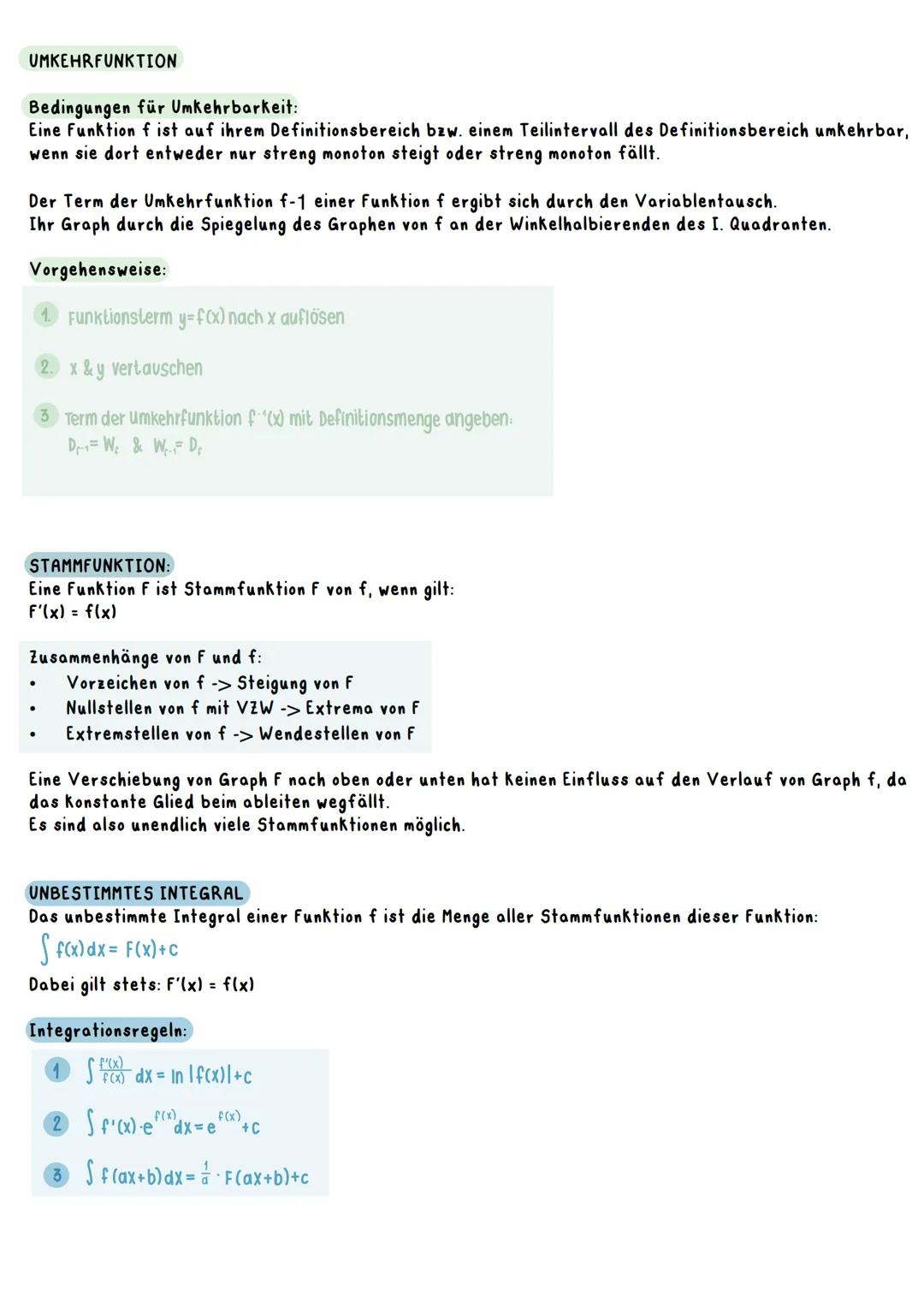 FUNKTIONEN:
GANZRATIONALE FUNKTION:
f(x) = ax + ax ++ do
Dr=R
●
WURZELFUNKTION:
f(x) = ²√x = x ²
D=R₁
W=IR.
Eigenschaften:
●
linerar Funktio