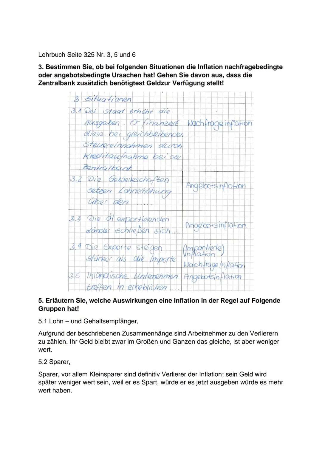 Inflation
Lat.: aufblähen
Man spricht von einer Inflation, wenn das allgemeine Preisniveau steigt, die Produkte
am Markt also teuer werden. 