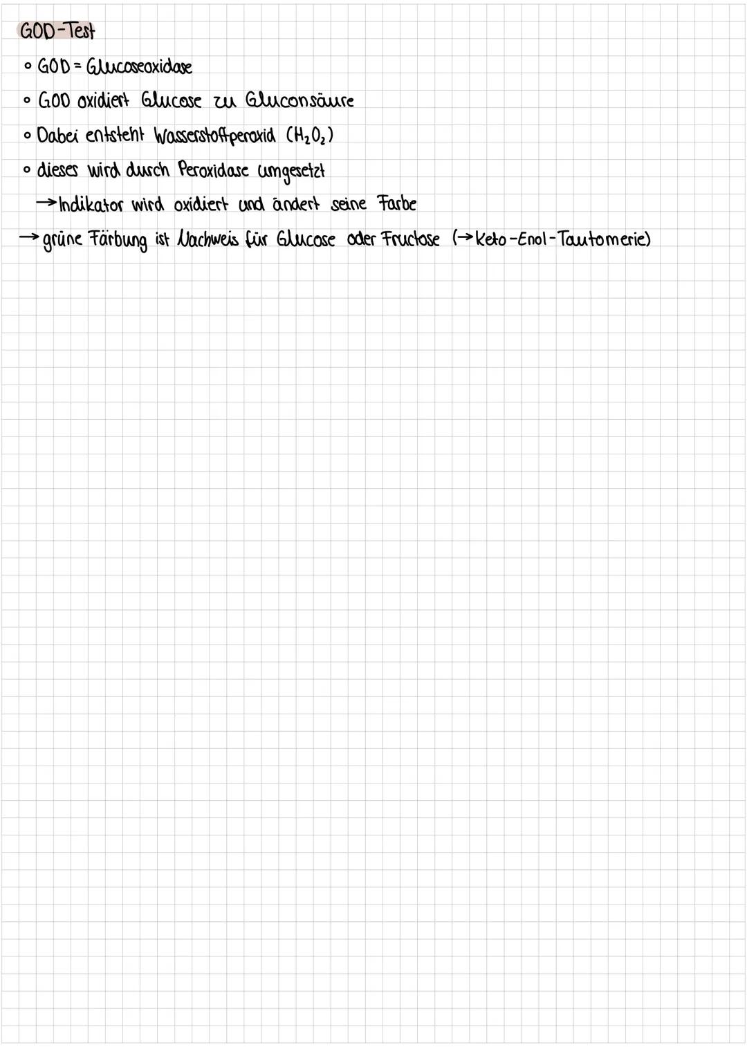 Nachweise
Fehling-Probe
• man mischt Fehling I (Kupfersulfatlösung) mit Fehling II Watronlauge + Tartrat);
das ist dann eine klare blaue Flü