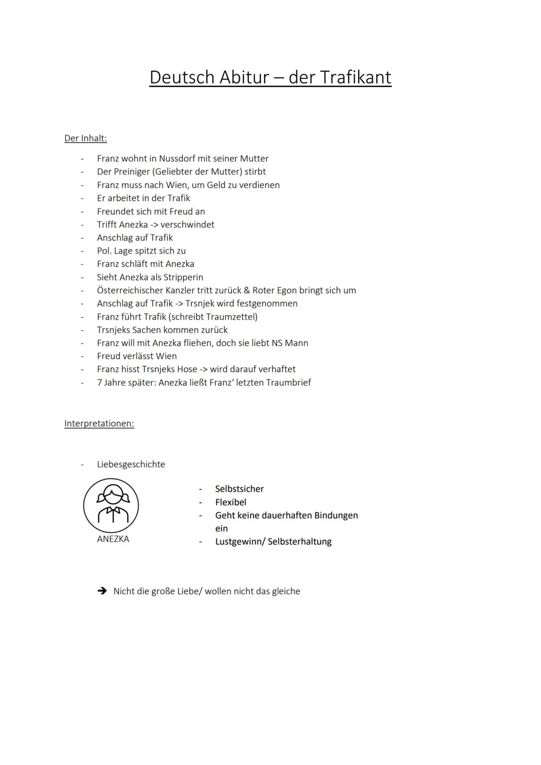 Der Inhalt:
Franz wohnt in Nussdorf mit seiner Mutter
Der Preiniger (Geliebter der Mutter) stirbt
Franz muss nach Wien, um Geld zu verdienen