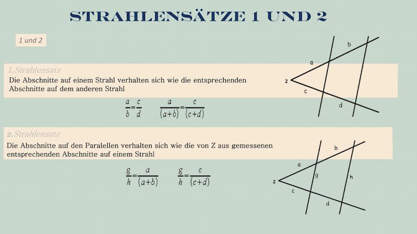 Strahlensätze
GFS im Fach Mathe von Tamia
Lehrkraft Herr Öztürk Gliederung
1. Die Geschichte des Strahlensatzes
2.
Verhältnisse,Ähnlichkeit 