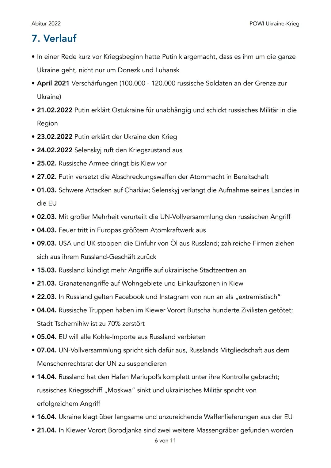 Abitur 2022
1. Geschichtlicher Hintergrund
2. Was will Russland (Putin) wirklich?
1. Abkommen von Minsk
3. Interessen / Ziele Russland
1. Dr