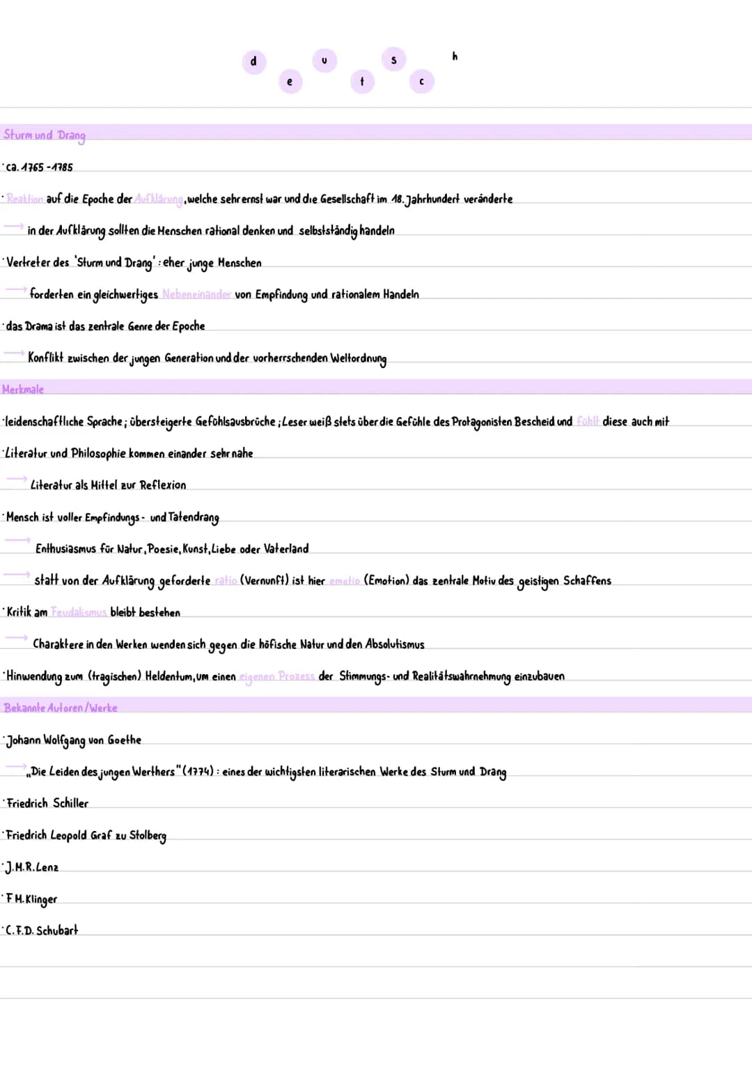 Zusammenfassung der Teile
Erster Teil
Erzählte Zeit
Jahreszeit Briefe
Frühling 1774 4.5.-27.5.
Sommer 1771 19.6-26.7.
erste
Suizid-
gedanken
