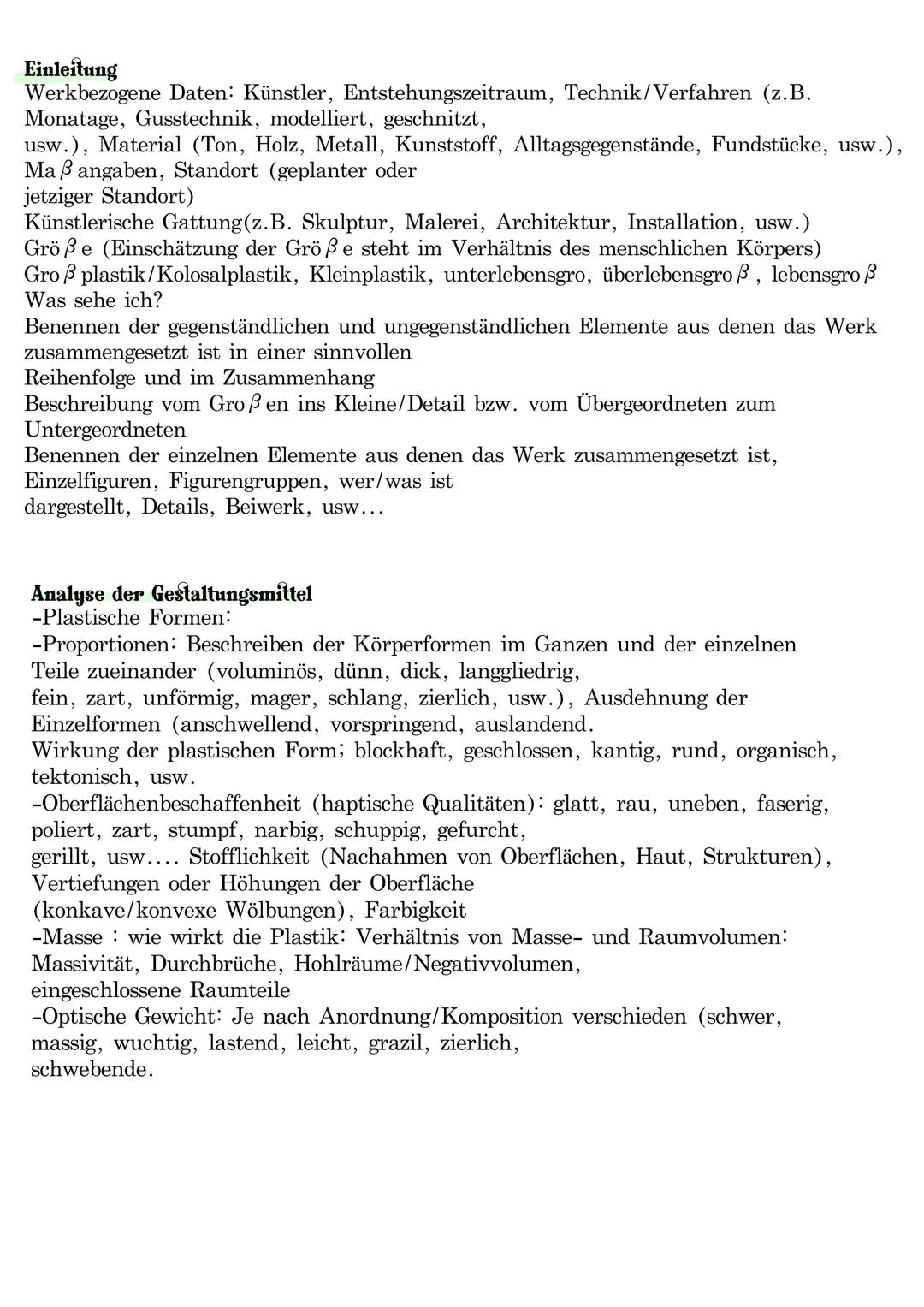 # Einleitung

Werkbezogene Daten: Künstler, Entstehungszeitraum, Technik/Verfahren (z.B.
Monatage, Gusstechnik, modelliert, geschnitzt,
usw.