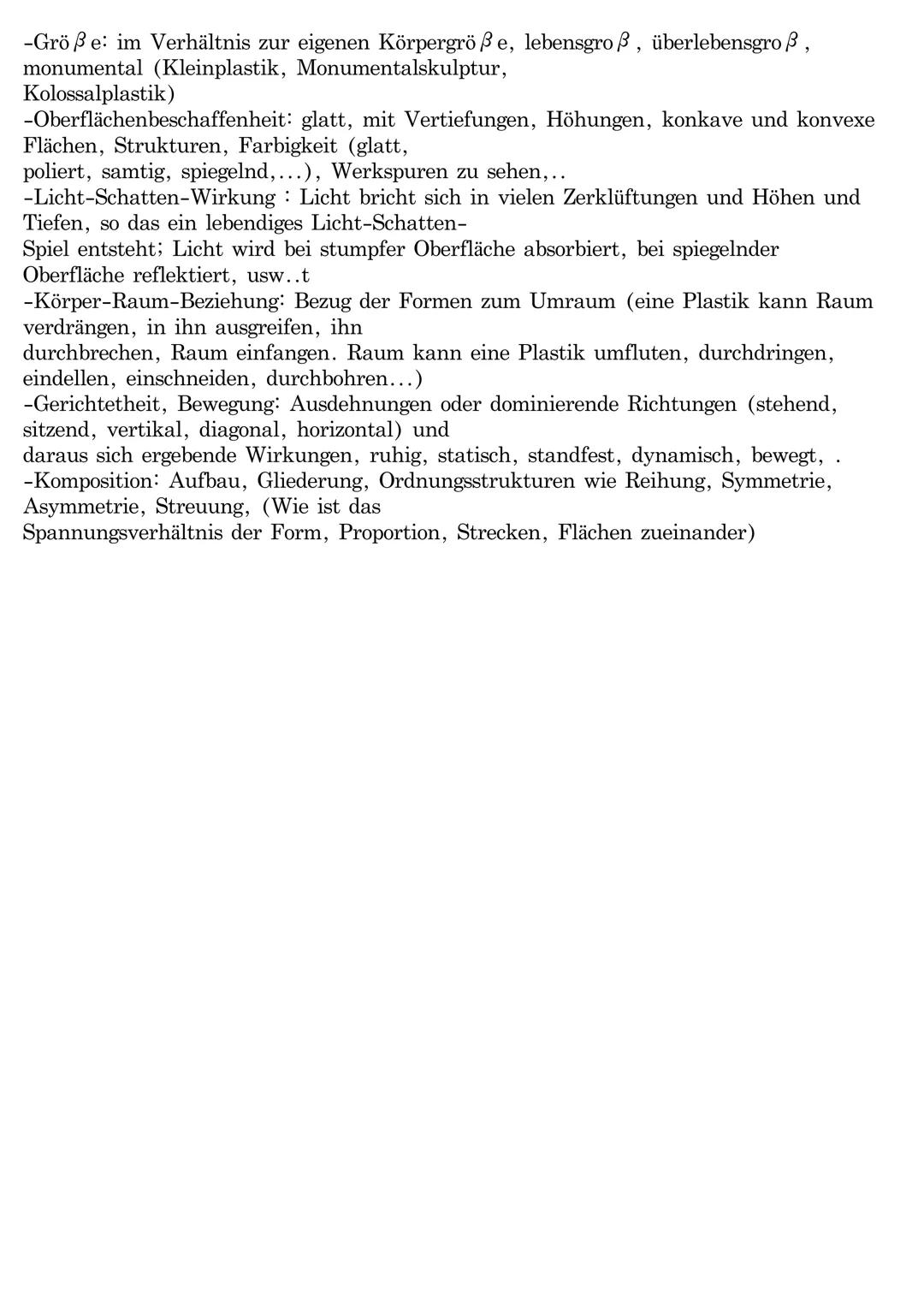 # Einleitung

Werkbezogene Daten: Künstler, Entstehungszeitraum, Technik/Verfahren (z.B.
Monatage, Gusstechnik, modelliert, geschnitzt,
usw.