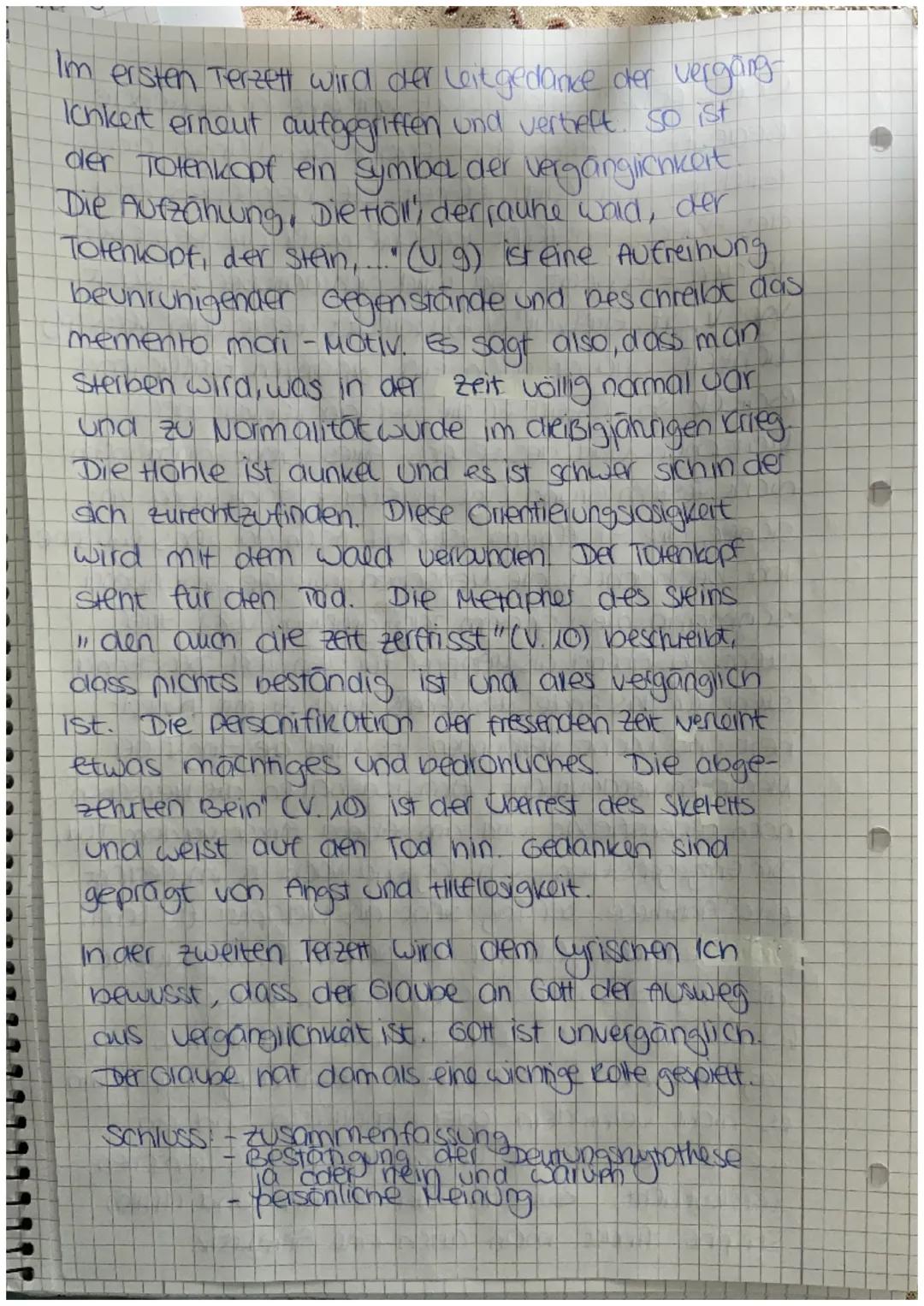 9
Das Sonnet, Einsamkeit aus dem Jahr 1650
und der Epoche des Barocks, schildert der
Dichter Andreas Gryphius die verganglichkeit
der Mensch