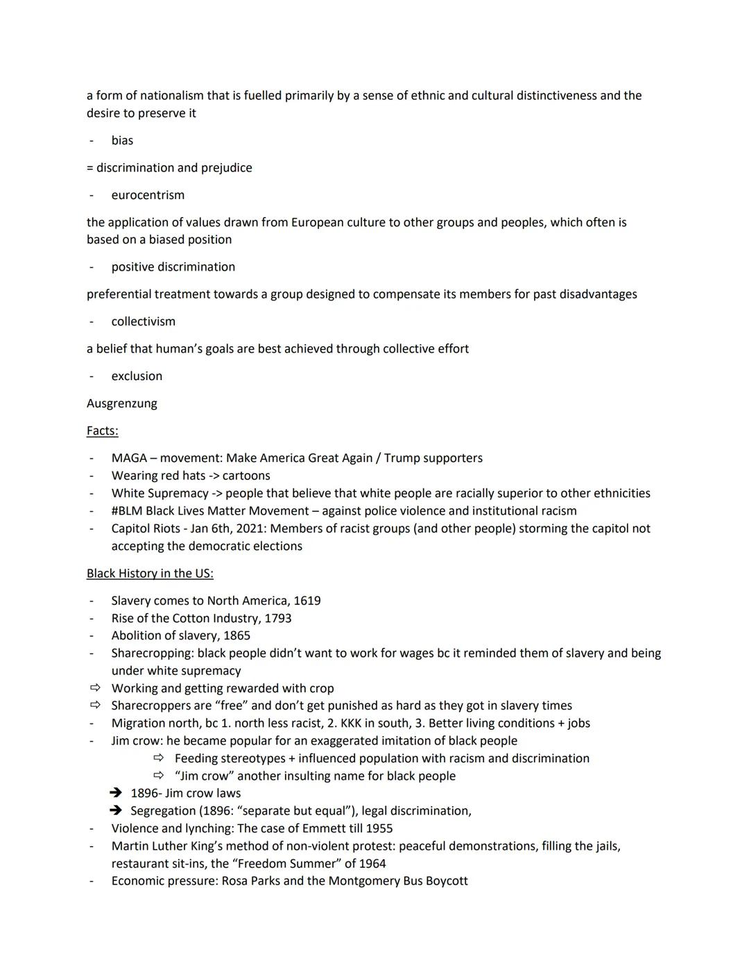 Communication exam preparations

1. multiculturalism/racism

Vocab:
- multiculturalism

the presence of, or support for the presence of, sev