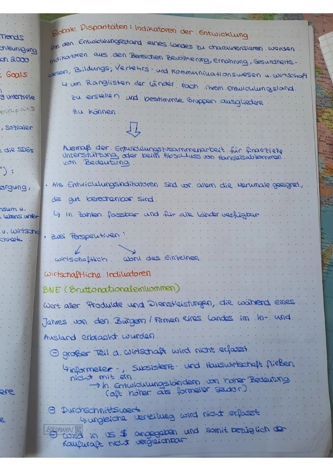 THRUINEL
Lernzettel Abitur Erdkunde GK
Q1.1. GLOBALE DISPARITÄTEN
FEntwicklungsziele
globale Disparitäten (Einteilungen)
Klassifikationsmögl