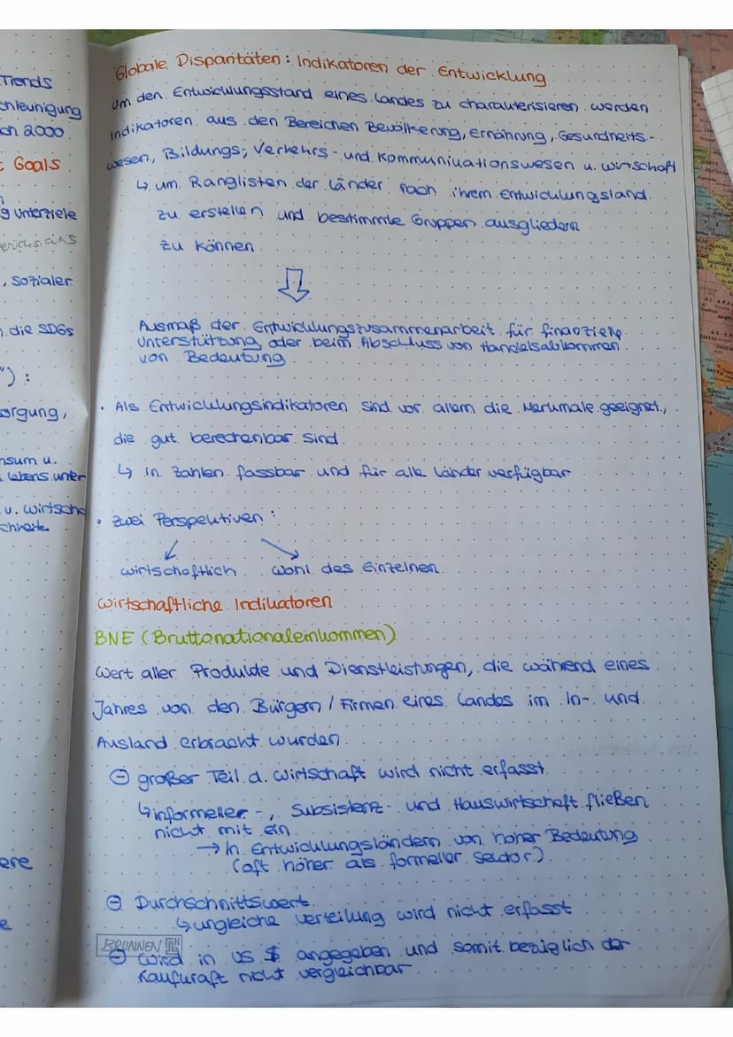 THRUINEL
Lernzettel Abitur Erdkunde GK
Q1.1. GLOBALE DISPARITÄTEN
FEntwicklungsziele
globale Disparitäten (Einteilungen)
Klassifikationsmögl