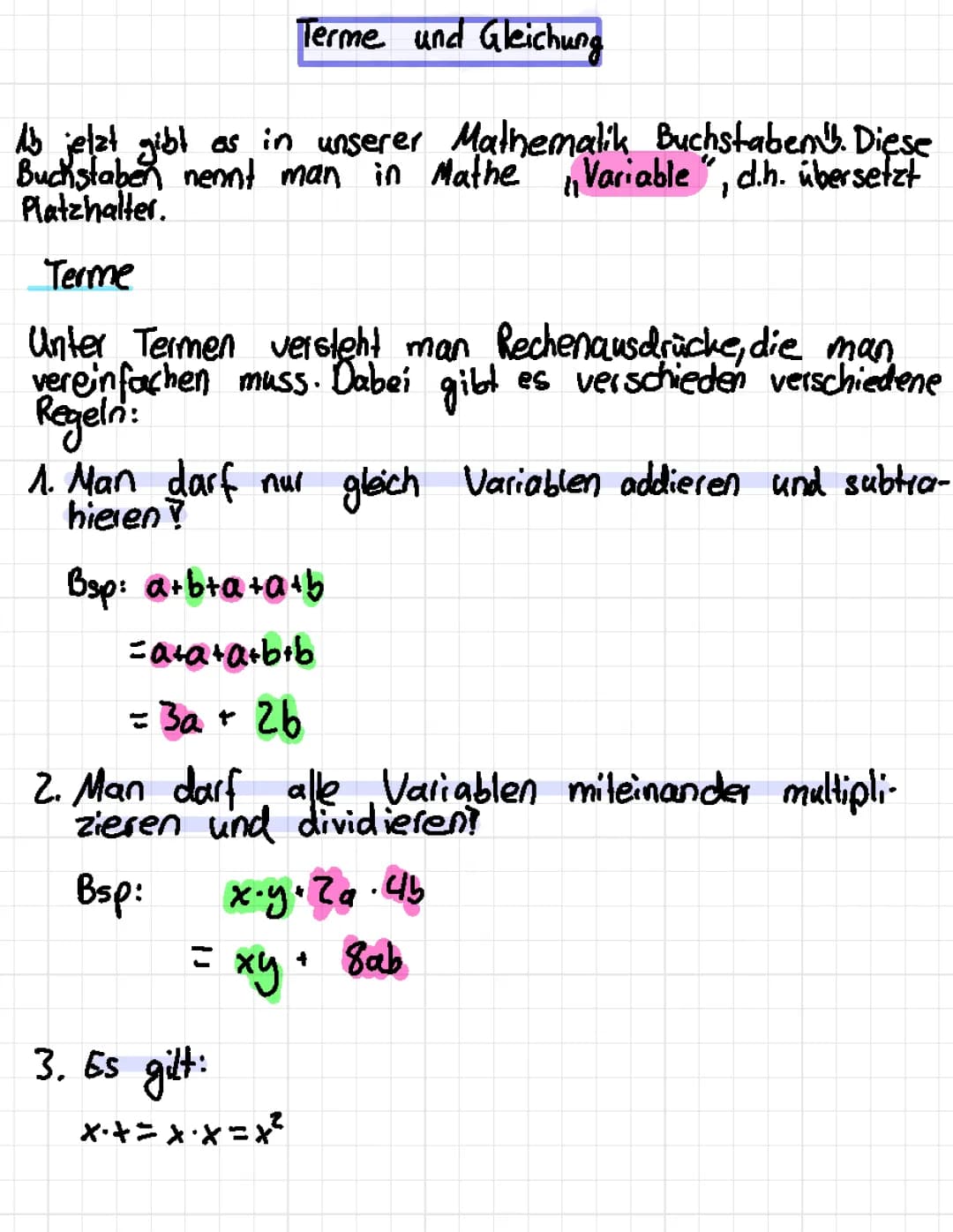Terme und Gleichung