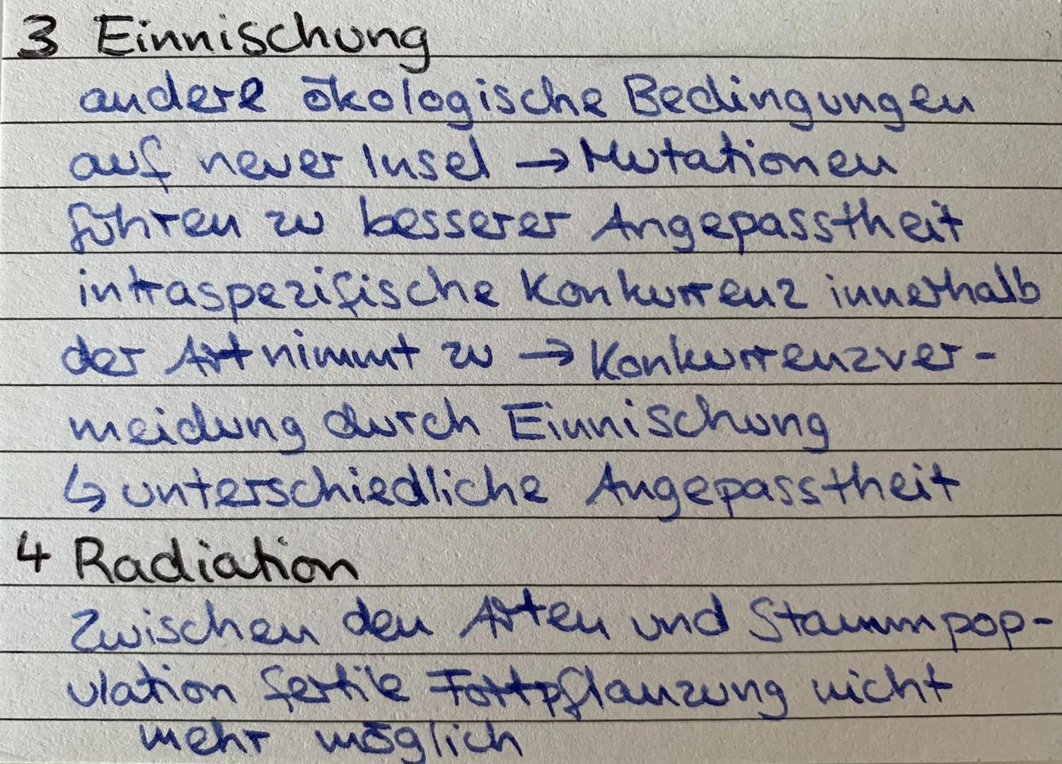 Sympatrische
Artbildung Adaptive
Radiation parapatrische
Atbildung Allopatrische
Artbildung Isolation -Genfluss innerhalb einer Population w