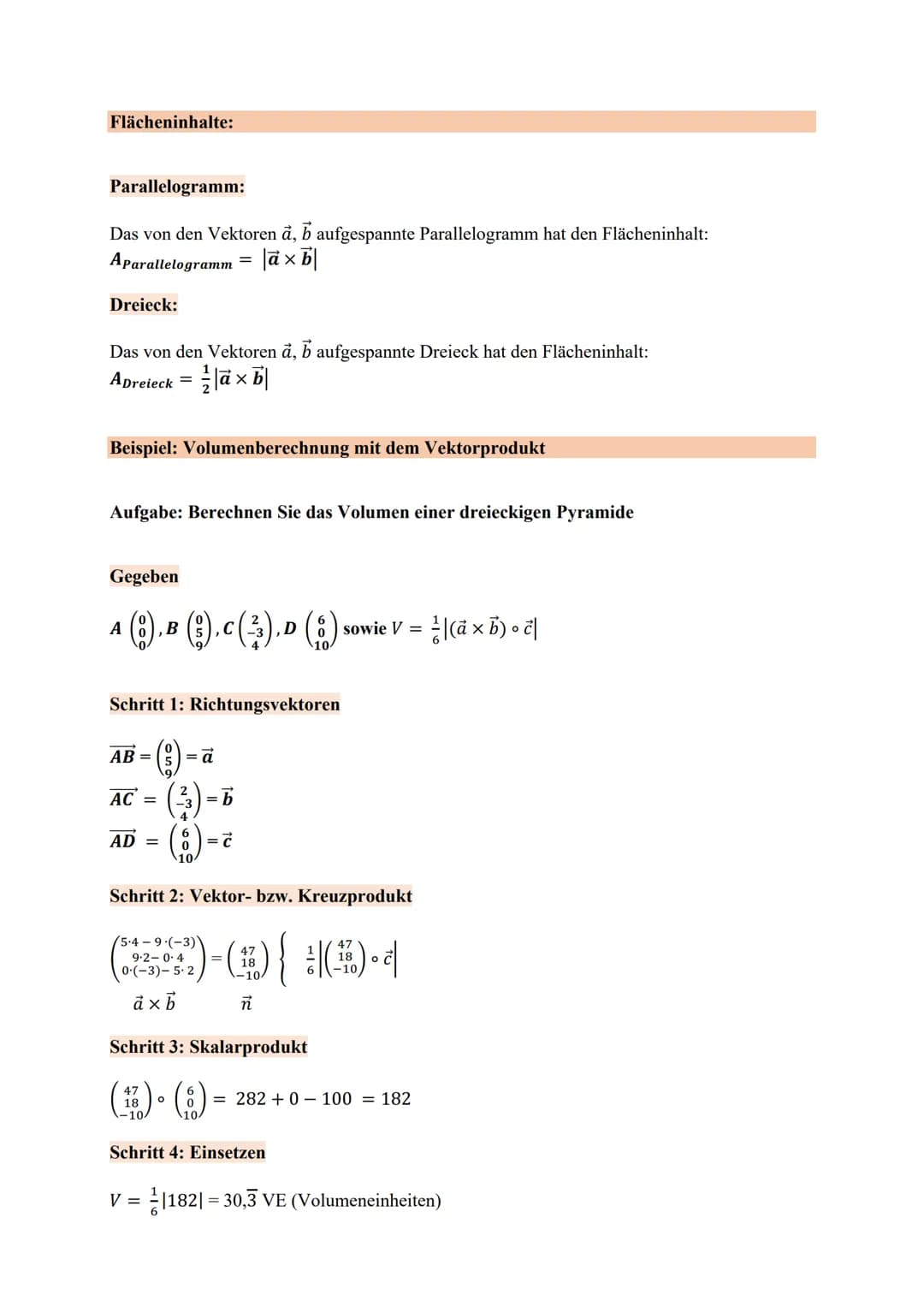 Die Vektoren à und b spannen eine Ebene aus. Gesucht ist ein Vektor ñ der auf den beiden
Vektoren senkrecht (orthogonal) verläuft. Dieser Ve