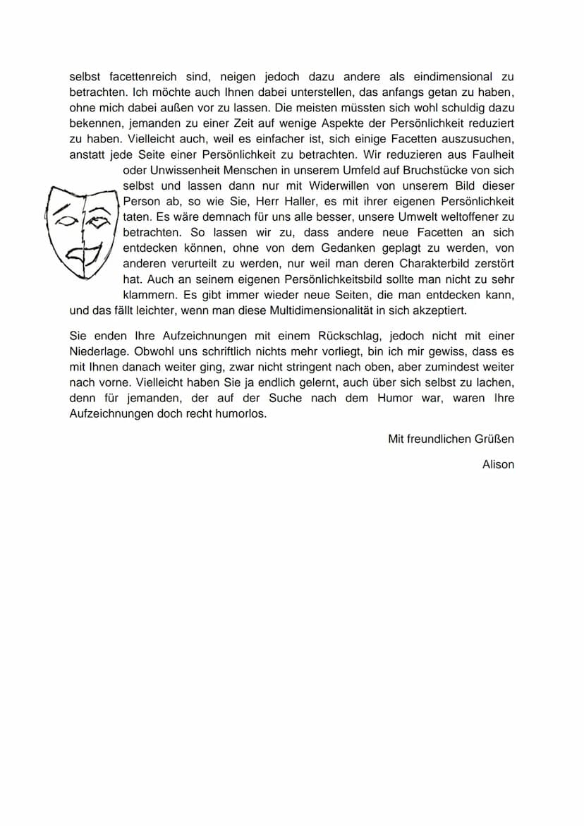 Sehr geehrter Herr Haller,
nachdem ich sowohl Ihre Aufzeichnungen als auch die Ihres Nebenmieters lesen
durfte, habe ich mich zu diesem Brie