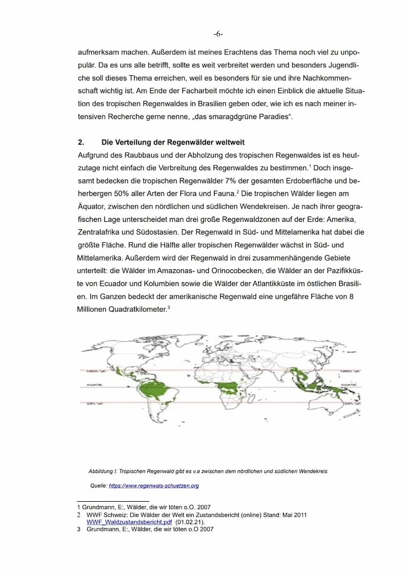 XII
im Grundkurs Erdkunde
Facharbeit
Schuljahr 2020/2021
Thema der Facharbeit
Ist der Regenwald noch zu retten?
- Die Auswirkungen der massi